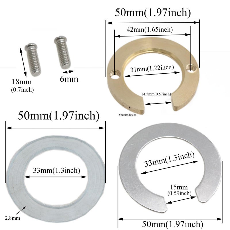 yukata Faucet nut faucets Metal Ring retaining nut 1.22 inch /31 mm Inside Diameter mounting Nuts Kitchen faucets Locking Nuts Tool kit hot and Cold Faucet retaining Tool kit 1Set (1.97 * 1.26inch) - Image 3